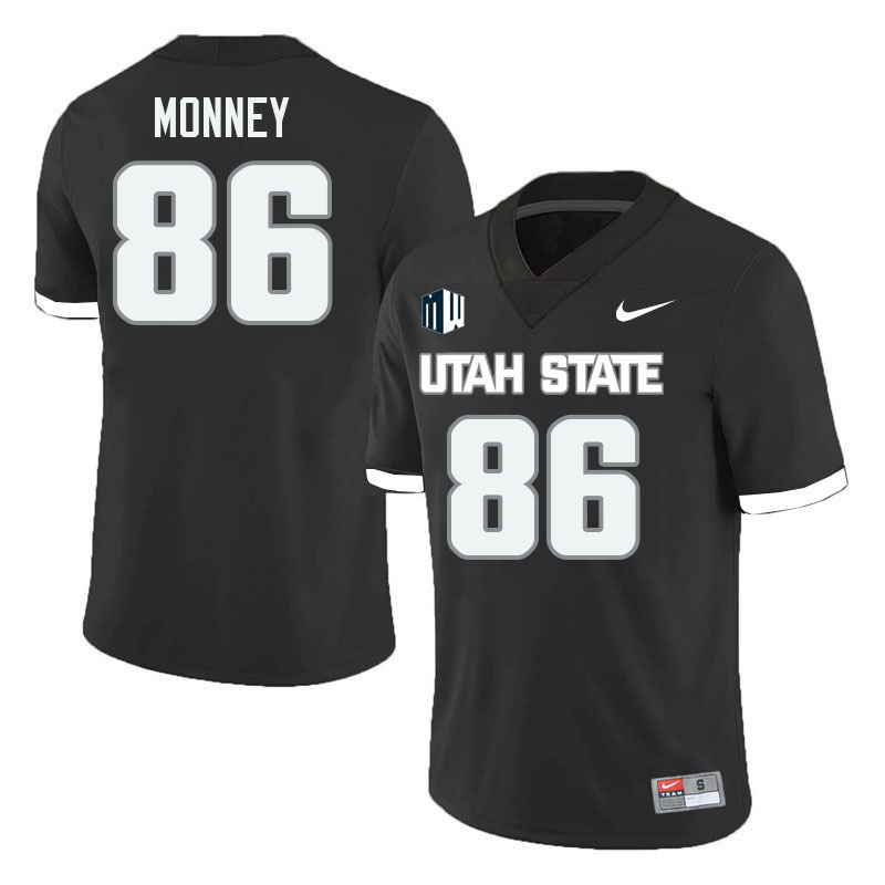 Utah State Aggies #86 Will Monney College Football Jerseys Stitched Sale-Black